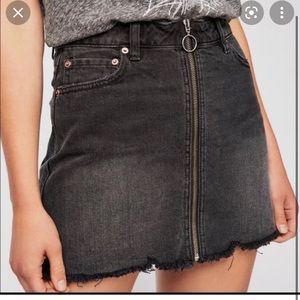 Free People Black Zip it Up skirt